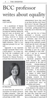 Read about Dr. Chun on page 8 of BBC's Obeserver